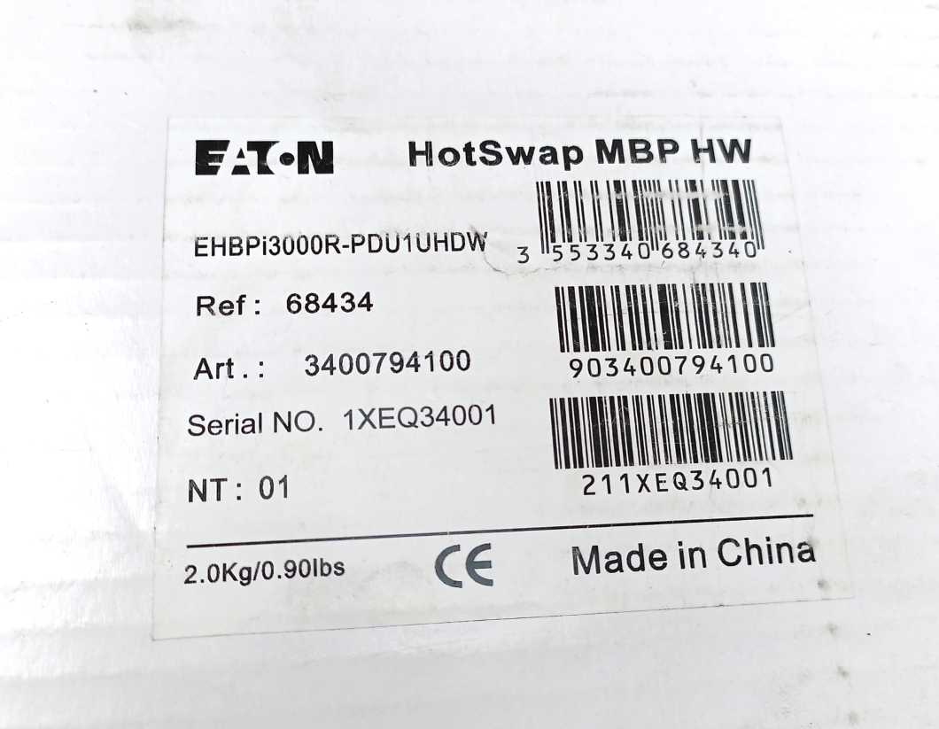 Eaton 3400794100 EHBPi3000R-PDU1UHDW, MBP HW HotSwap