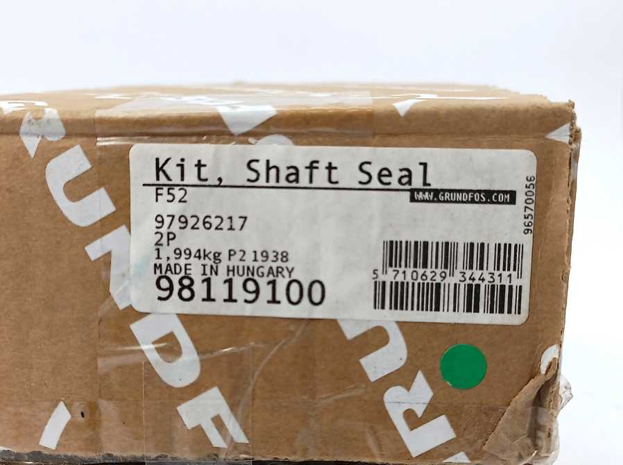 GRUNDFOS 98119100 KIT, SHAFT SEAL
