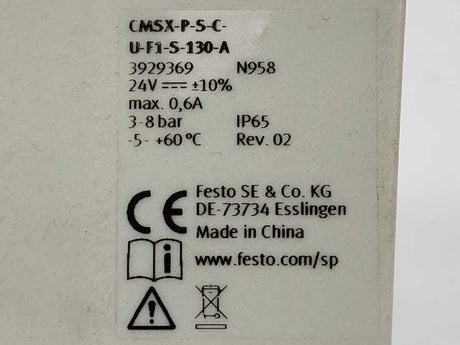 Festo 3929369 CMSX-P-S-C-U-F1-S-130-A Positioner