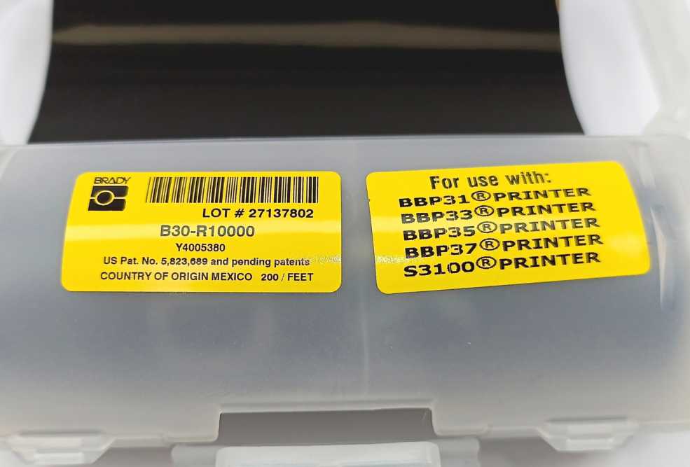 Brady B30-R10000 Black Printer Ribbon Cartridge