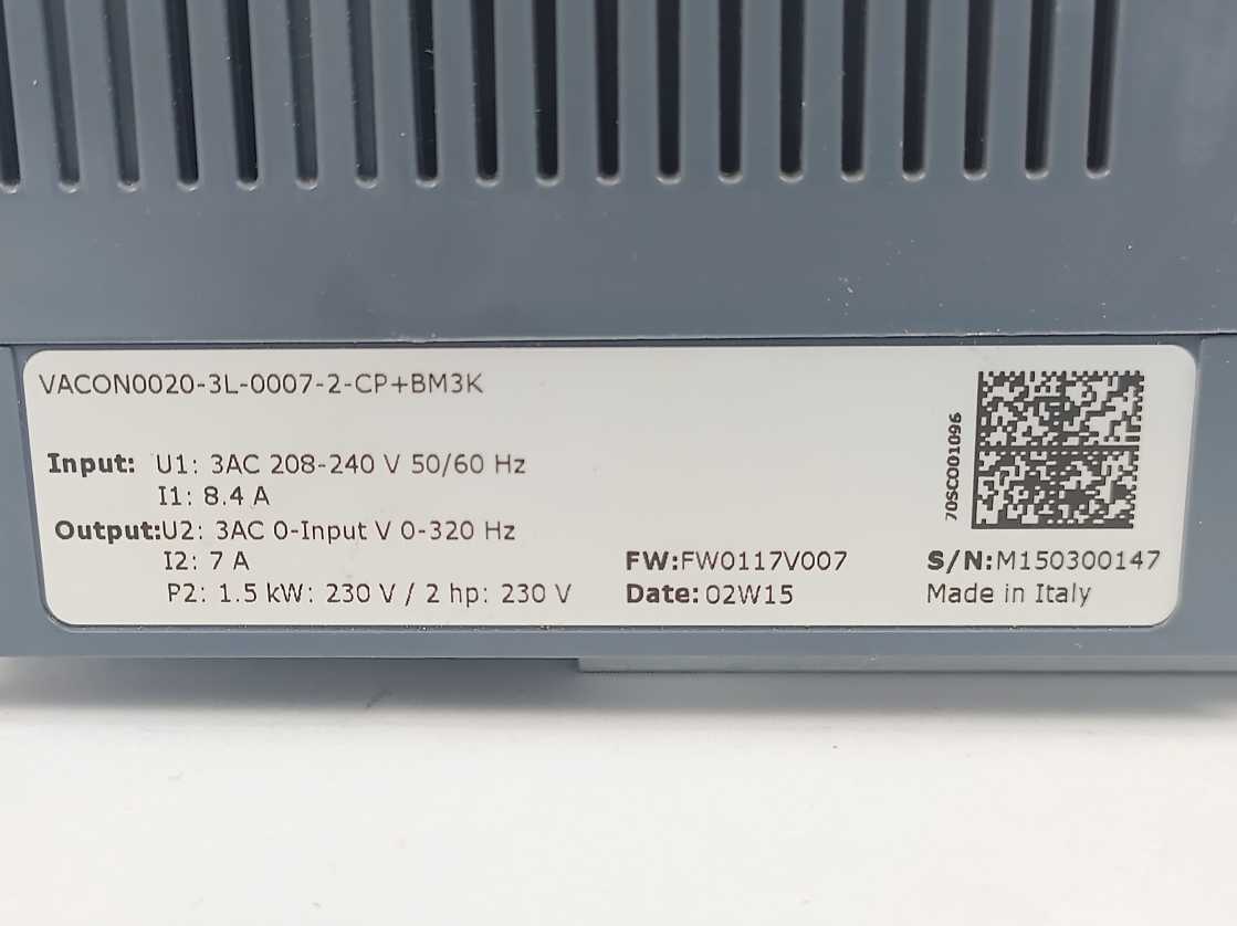 Vacon VACON0020-3L-0007-2-CP Frequency Inverter