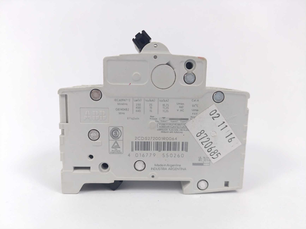 ABB 2CDS272001R0064 Miniature Circuit Breaker S 202M-C 6pcs