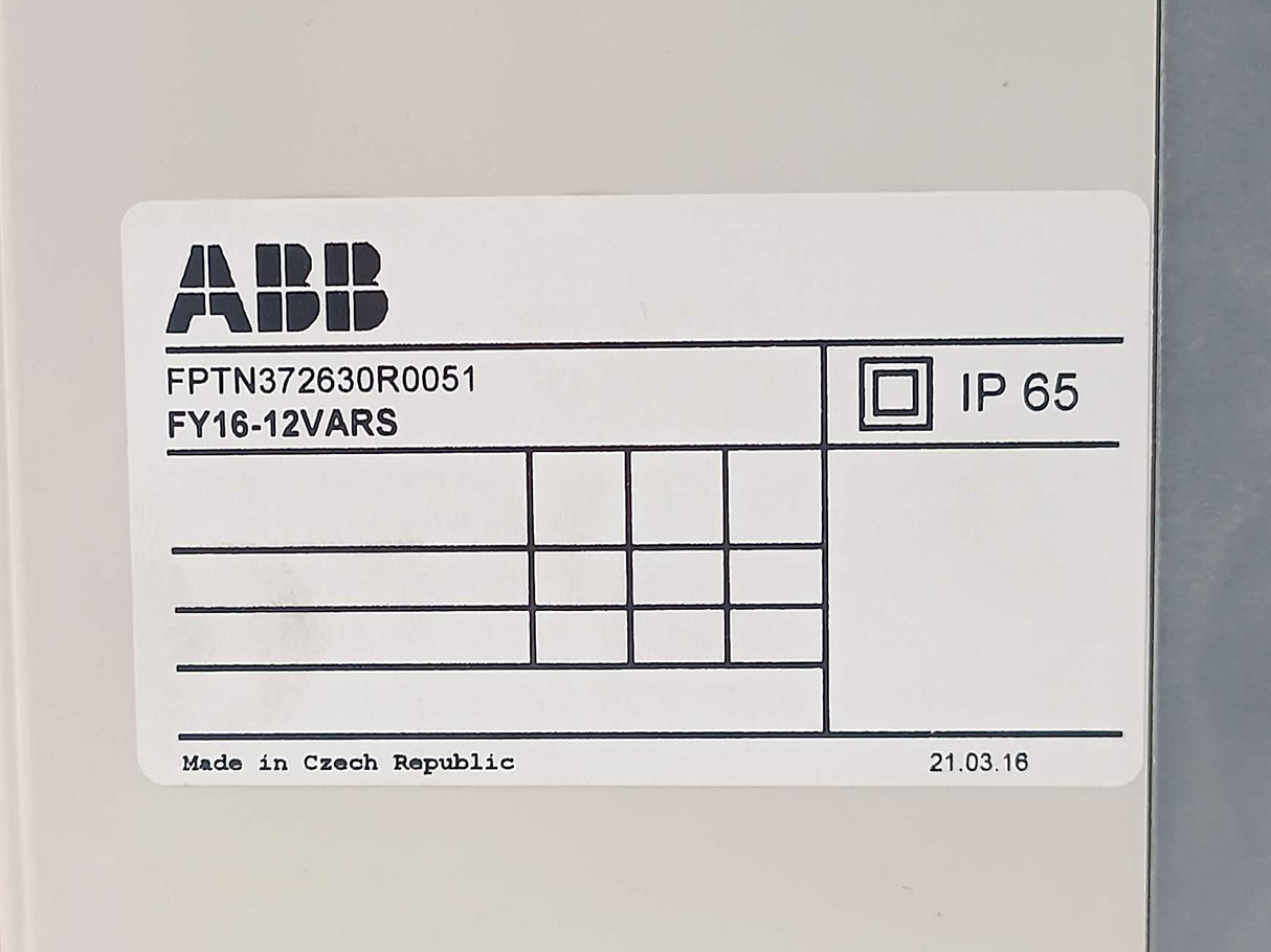 ABB FPTN372630R0051 Enclosure FY16-12VARS