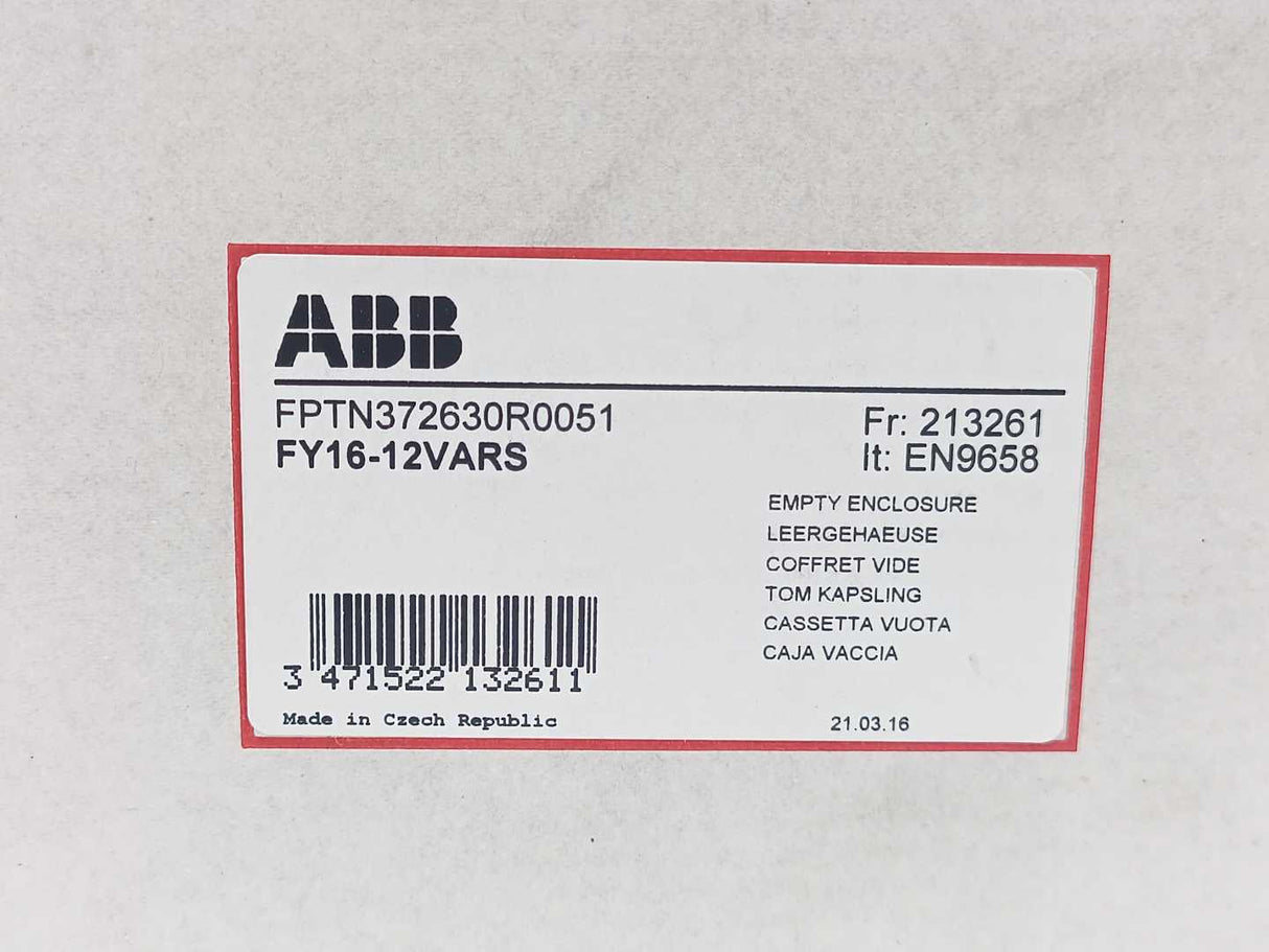 ABB FPTN372630R0051 Enclosure FY16-12VARS
