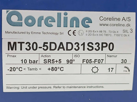Coreline MT30-5DAD31S3P0 Actuator iso. F05-F07 SR5+5 90