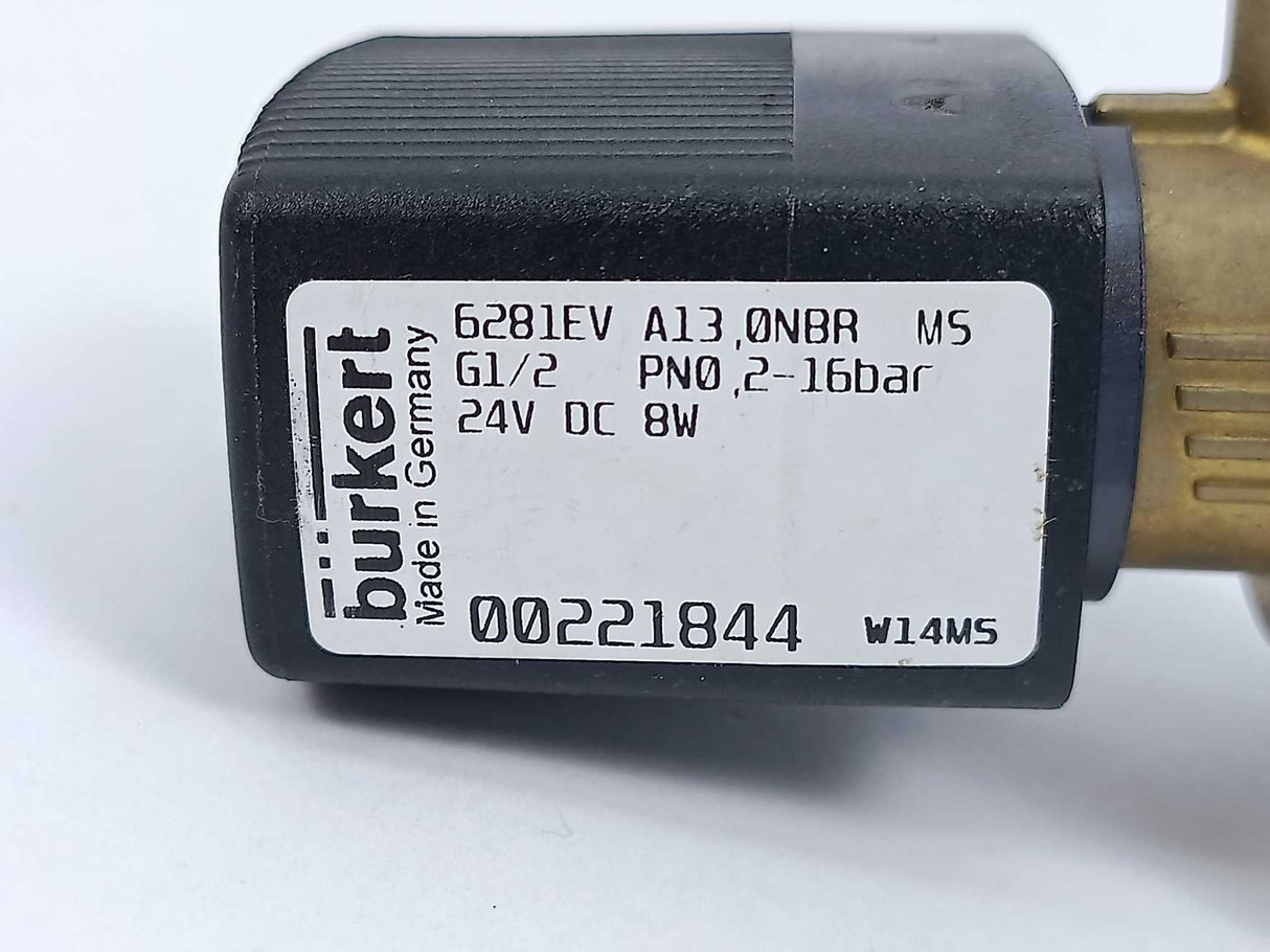 Bürkert 00221844 2/2-WAY NC SOLENOID VALVE; SERVO-ASSISTED