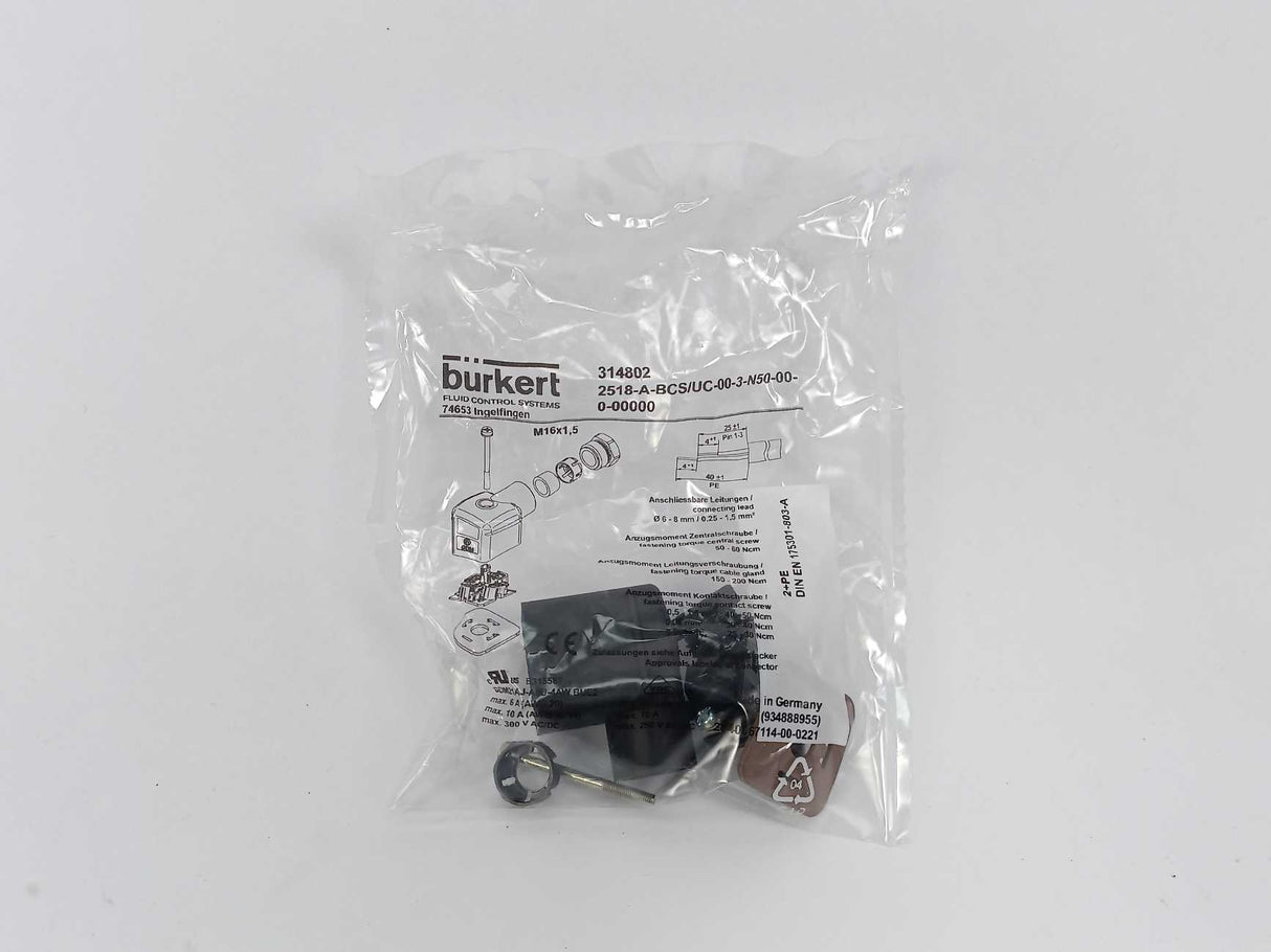Burkert 314802 Solenoid Valve Connector