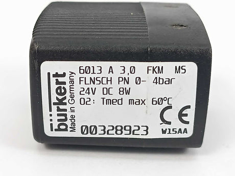 Burkert 00328923 6013 A 3.0 FLNSCH PN 0-4 Bar 24V DC 8W