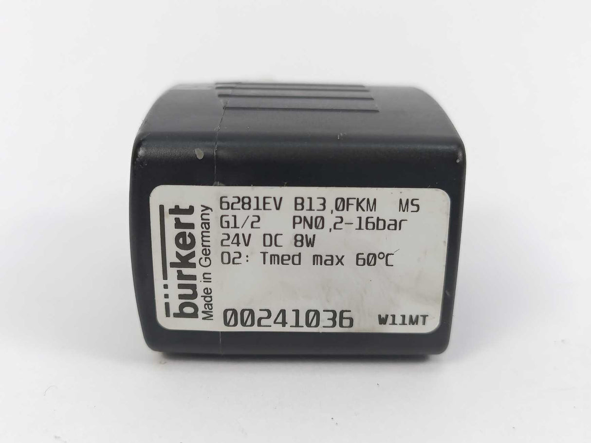 Burkert 00241036 6281EVB13 0FKM G1/2 PN0 2-16bar 24V DC 8W