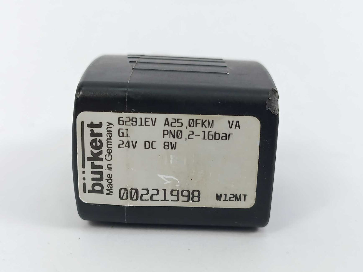 Burkert 00221998 6291EV A25 0FKM G1 PN0 2-16bar 24V DC 8W