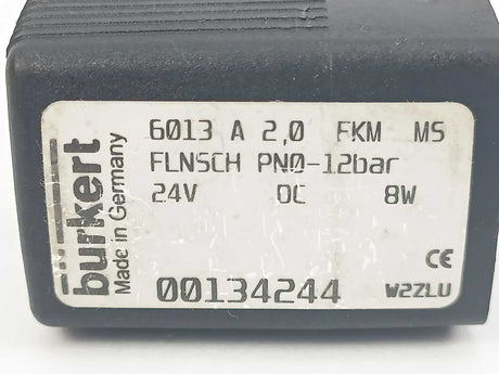 Burkert 00134244 6013 A 2,0 FKM FLNSCH PN0 2-12bar 24V DC 8W