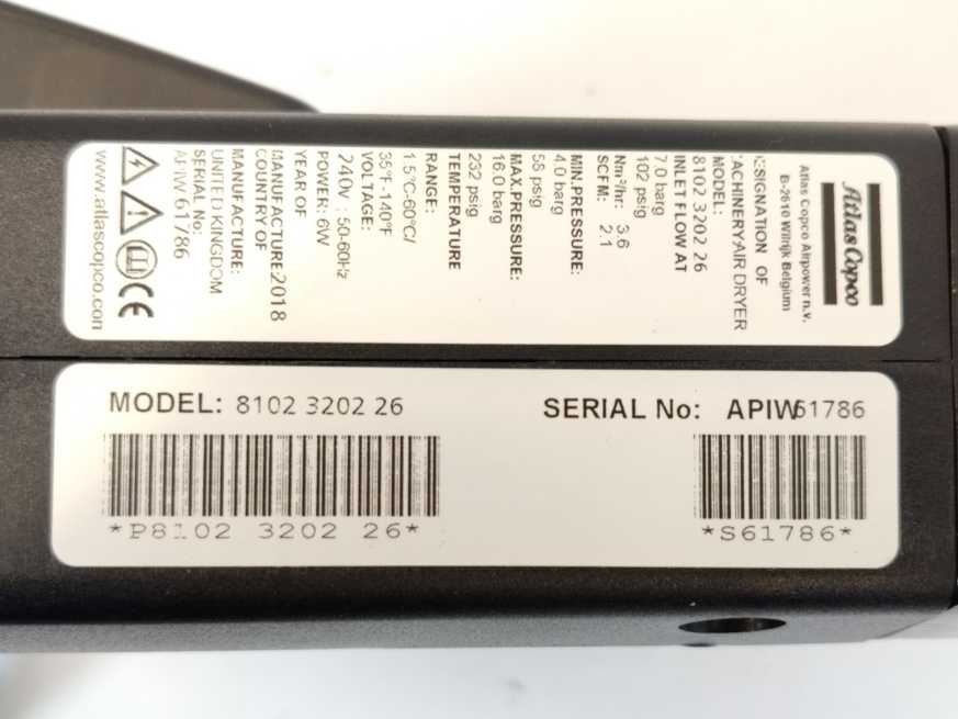 Atlas Copco 8102 3202 26 Air Dryer CD1+