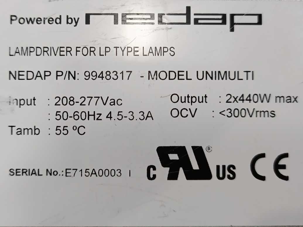 NEDAP 9948317 Lampdriver For LP Lamps Module Unimulti