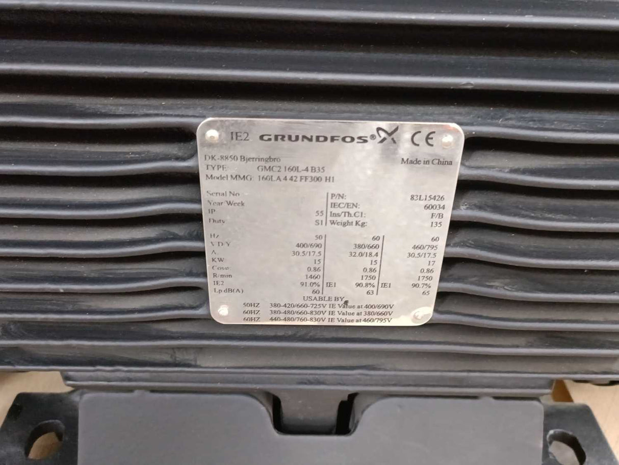 GRUNDFOS MMG160LA 4 42 FF300 H1 Motor IE2
