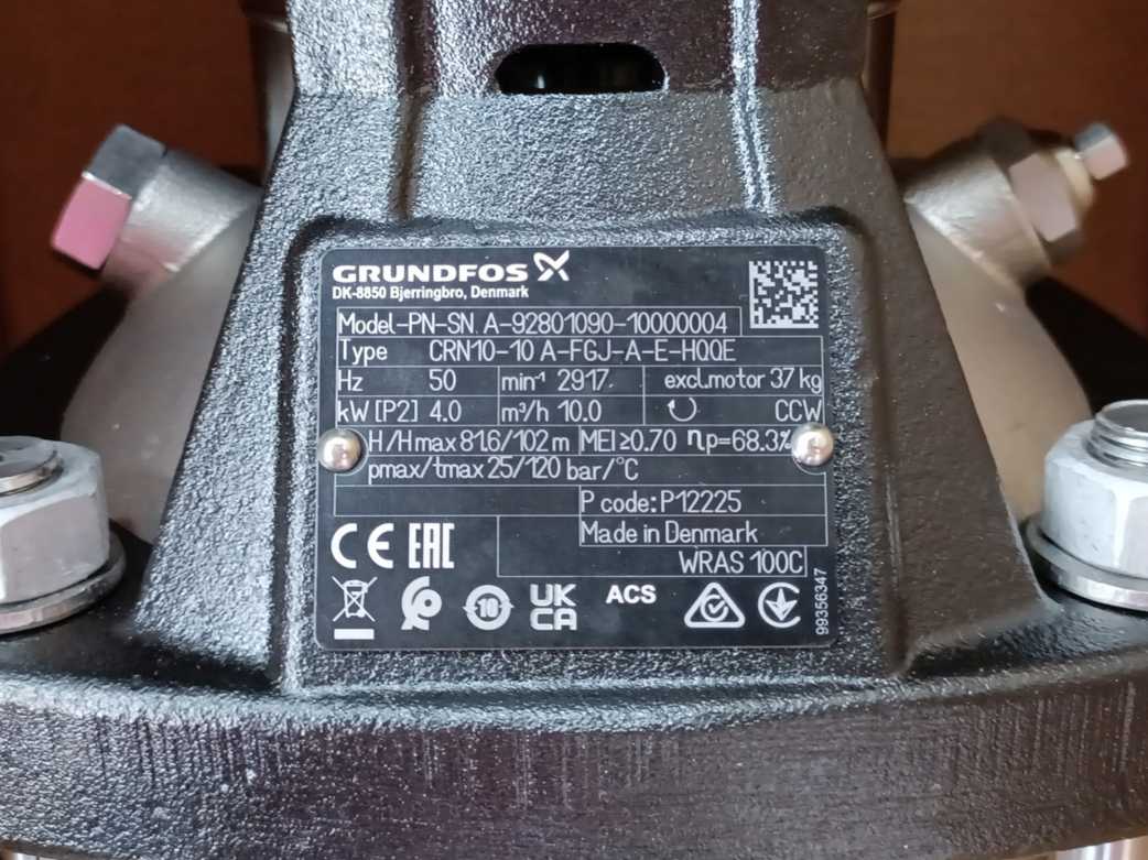 GRUNDFOS 92801090 CRN10-10 A-FGJ-A-E-HQQE Centrifugal Pump