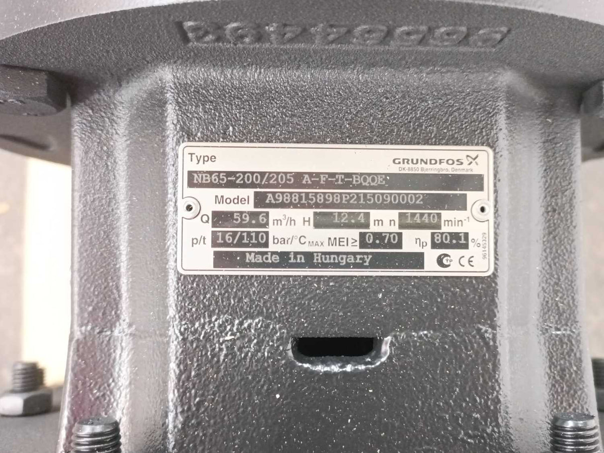GRUNDFOS 98815898 NB65-200/205 A-F-T-BQQE Centrifugal Pump