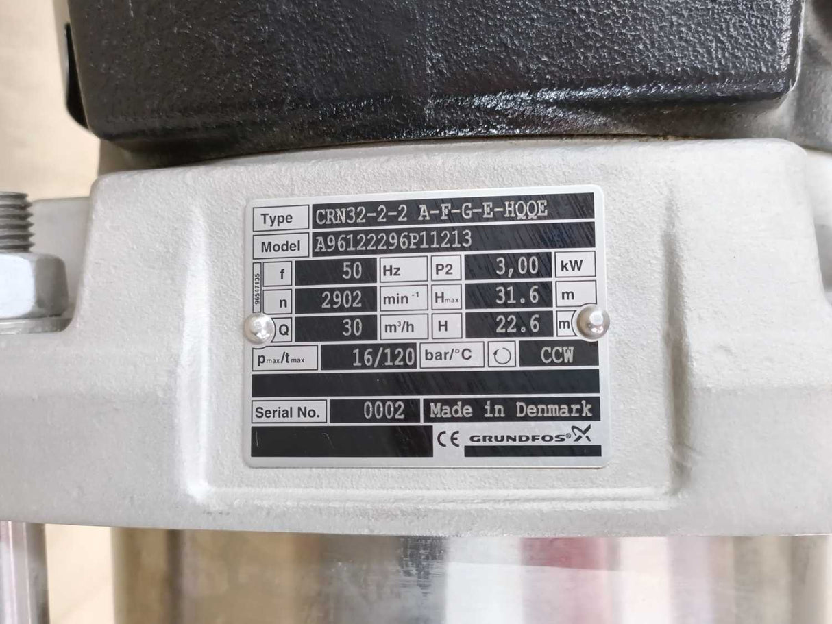 GRUNDFOS 96122296 CRN32-2-2 A-F-G-E-HQQE Centrifugal Pump