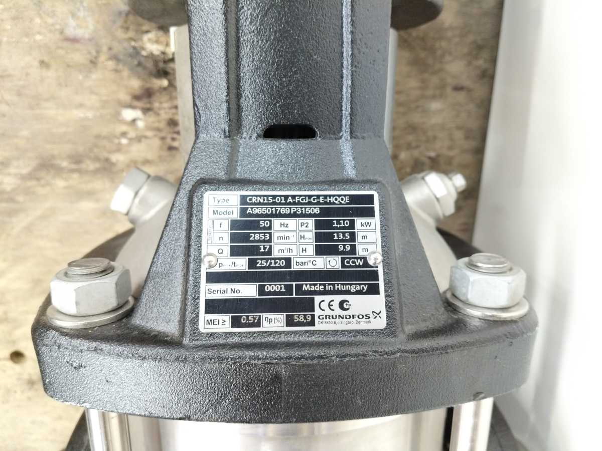 GRUNDFOS 96501769 CRN15-01 A-FGJ-G-E-HQQE Centrifugal Pump