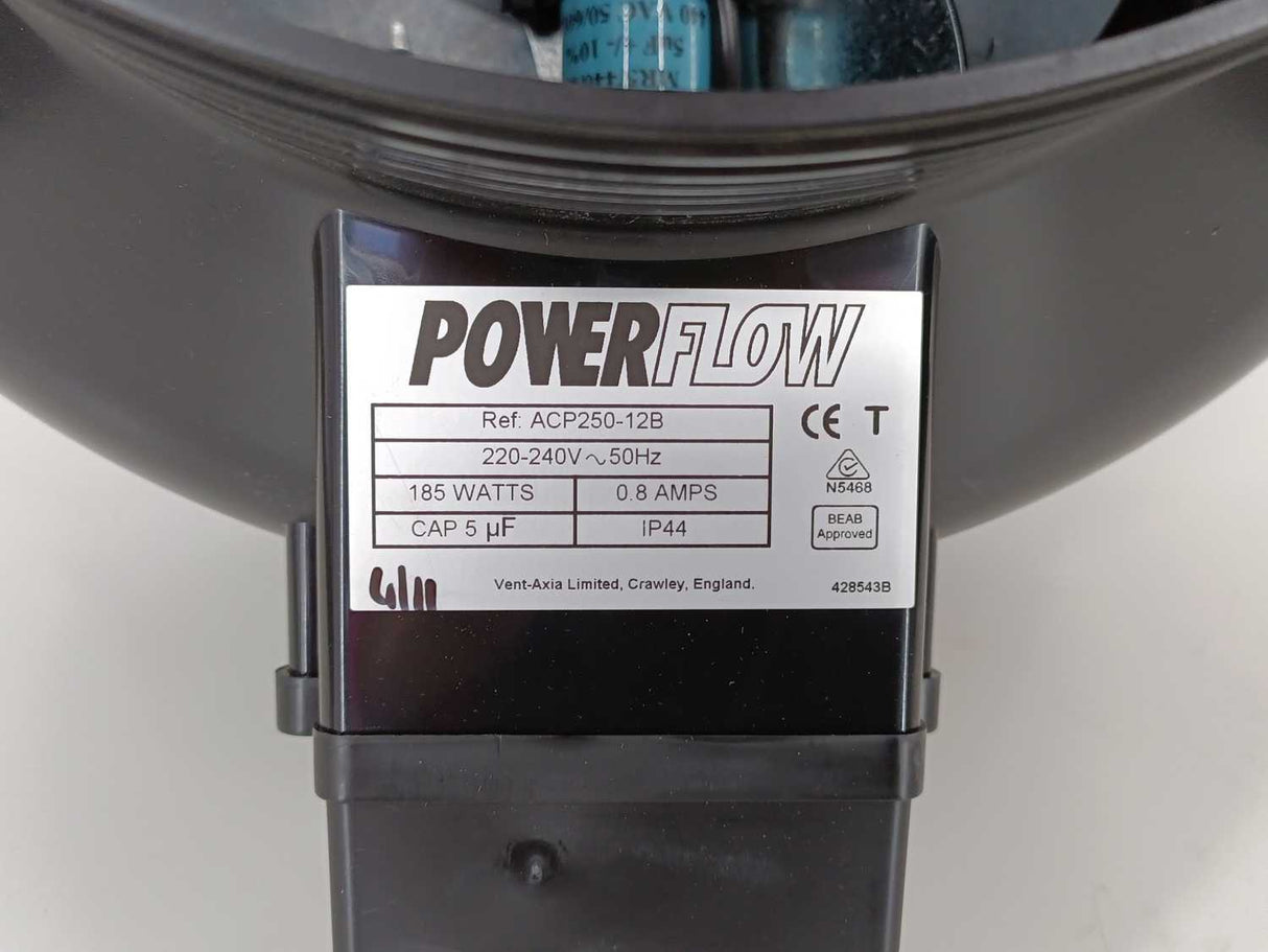 Vent-Axia ACP-250-12B Commercial Mixed Flow Duct Fan