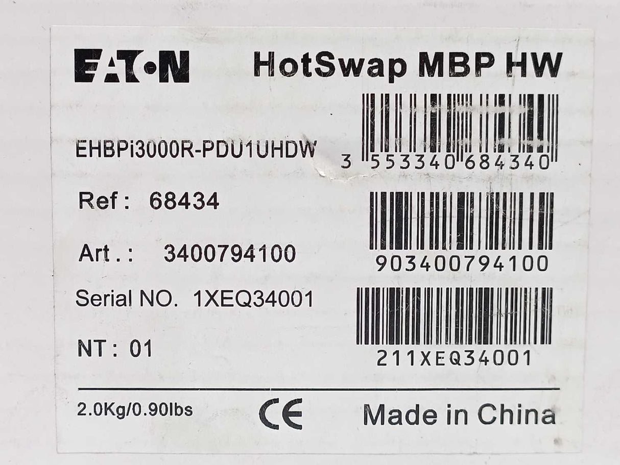 Eaton 3400794100 EHBPi3000R-PDU1UHDW, MBP HW HotSwap