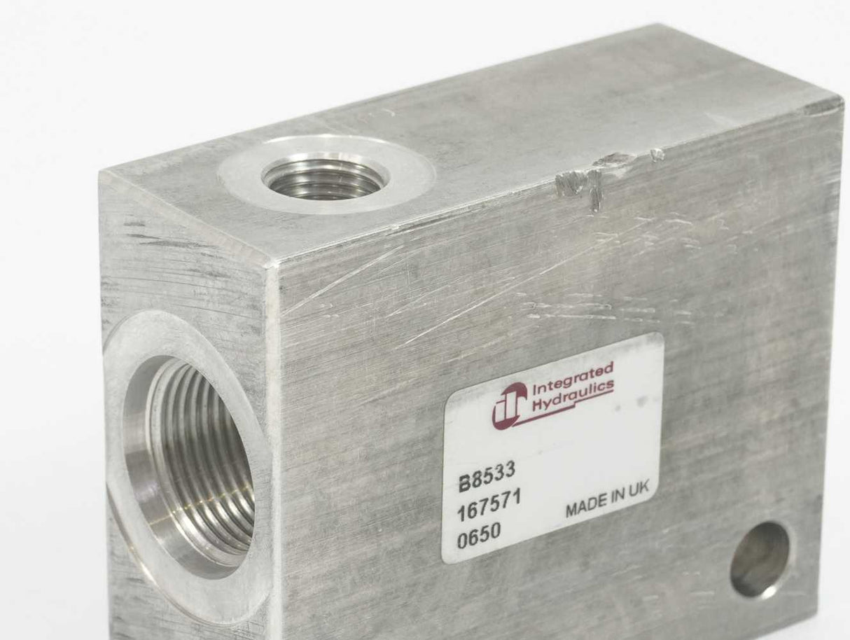 Integrated Hydraulics B8533 Hydraulic Line-Mounting Cartridge Valve Block