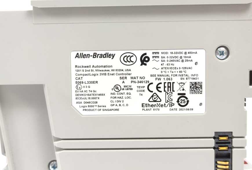AB 5069-L330ER Ser A CompactLogix 3MB Enet Controller
