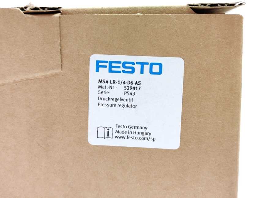 Festo 529417 MS4-LR-1/4-D6-AS Pressure Regulator
