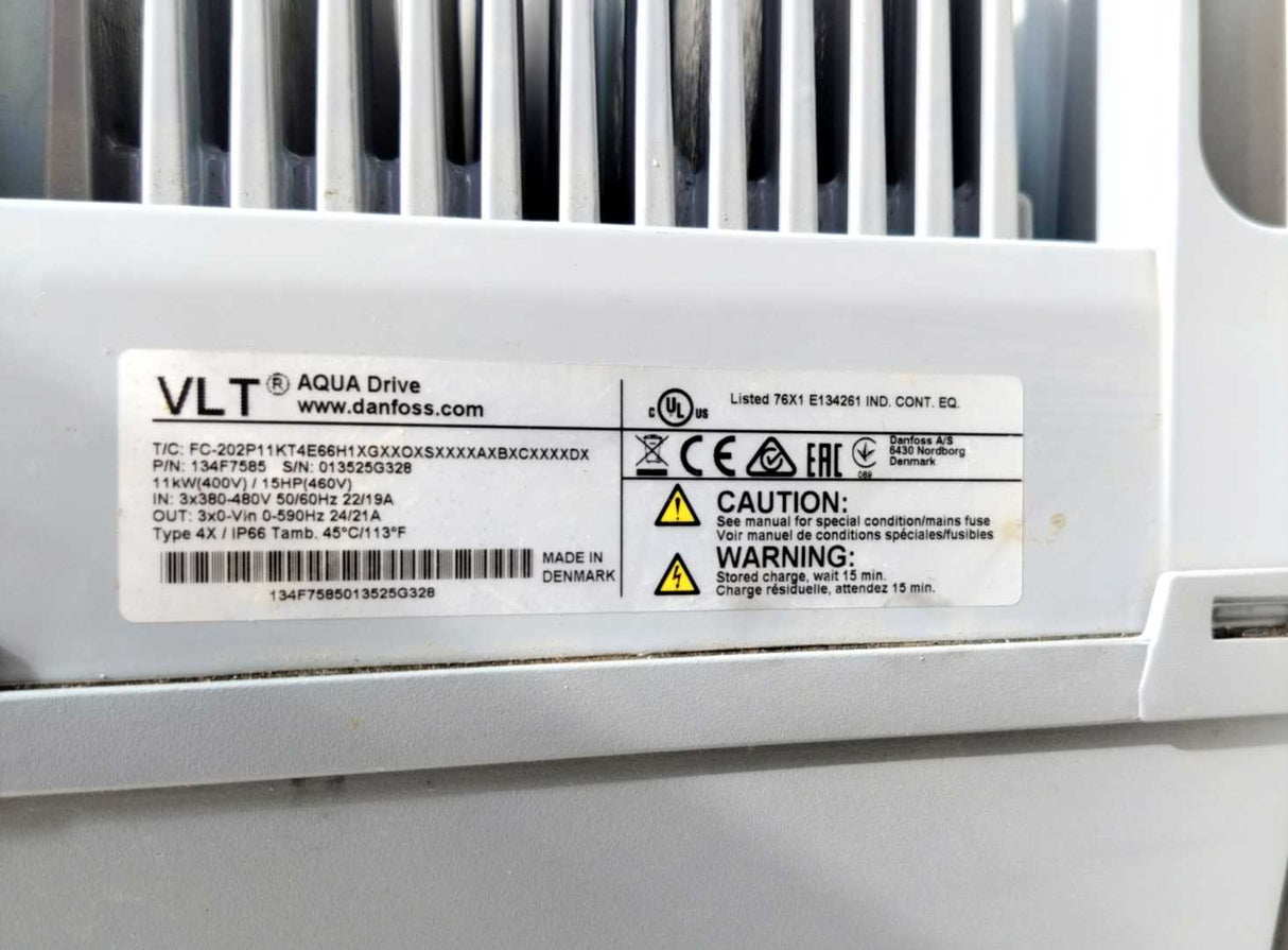 Danfoss 134F7585 Frequency converter, FC-202P11KT4E66H1XGXX 11 KW / 15 HP