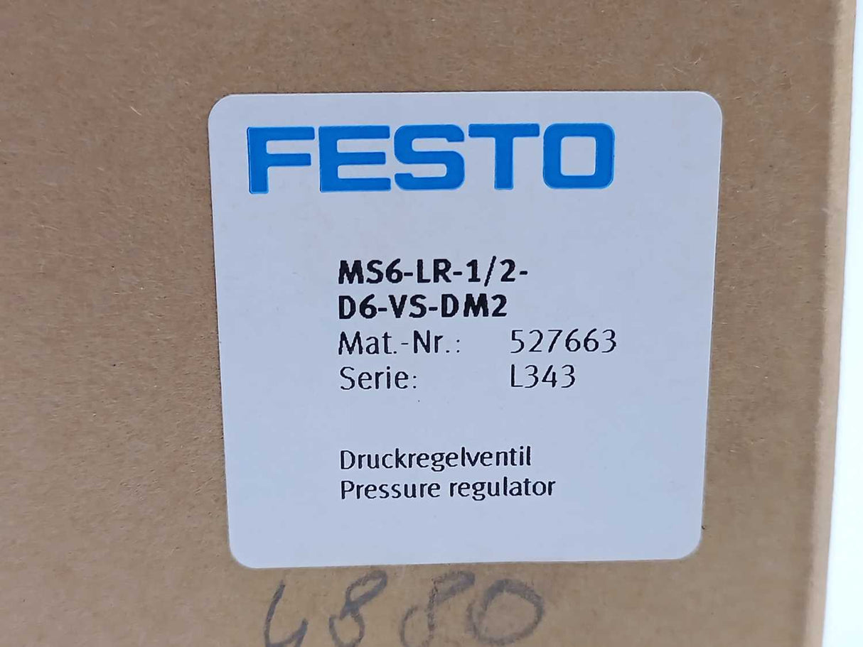 Festo 527663 MS6-LR-1/4-D8-A4-OS Pressure Regulator