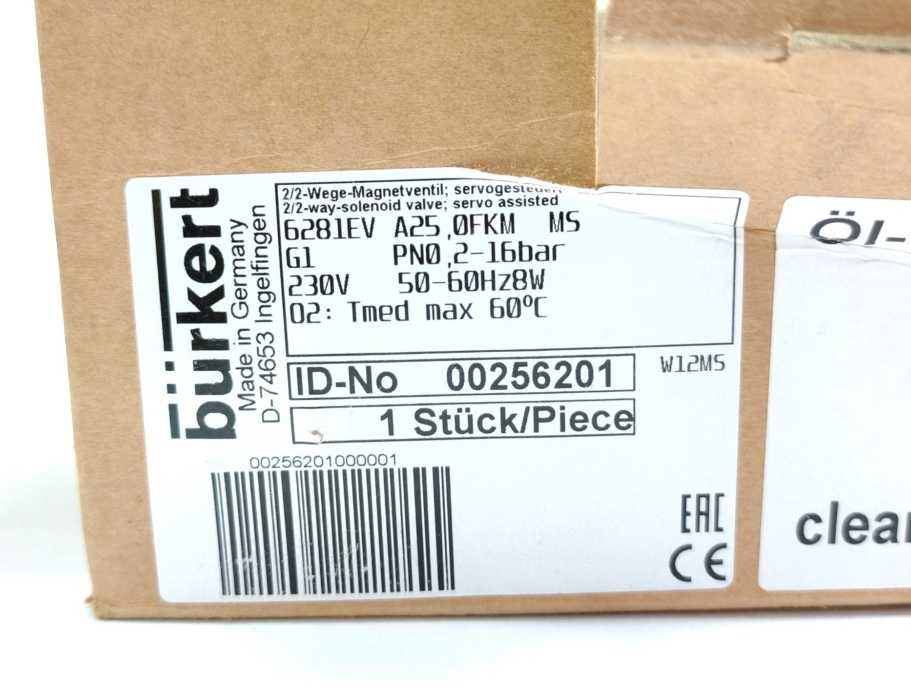 Bürkert 00256201 2/2 Solenoid Valve