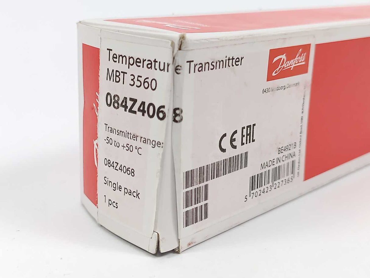 Danfoss 084Z4068 Temperature transmitter, MBT 3560, 4-20mA 10-32V DC, -50 +50C