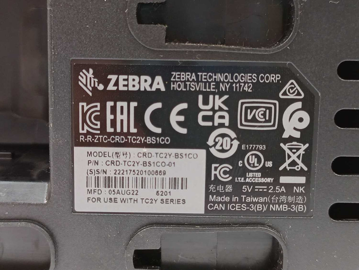 Zebra TC26BK-11A422-A6 Barcode scanner w/ charging station