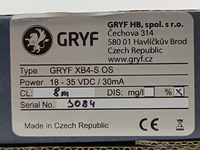 Gryf XB4-S Optical Sensor 18-35 VDC /  Dissolved Oxygen