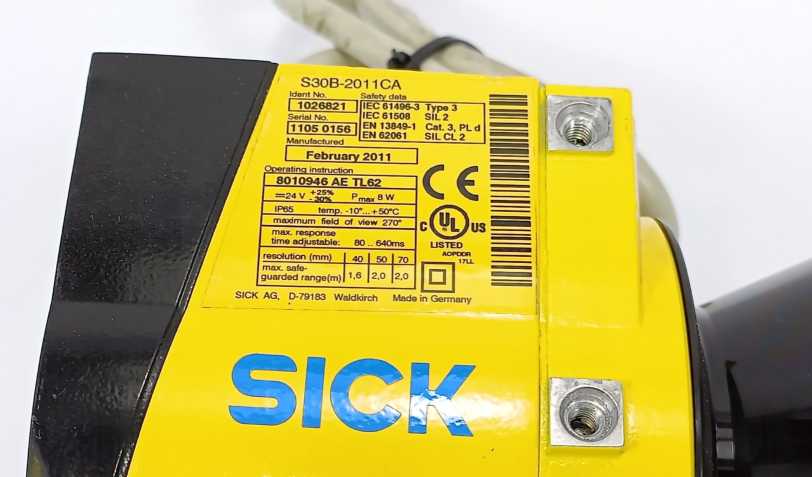 SICK 1026821 S30B-2011CA Safety Laser Scanner, Sold For Parts, working