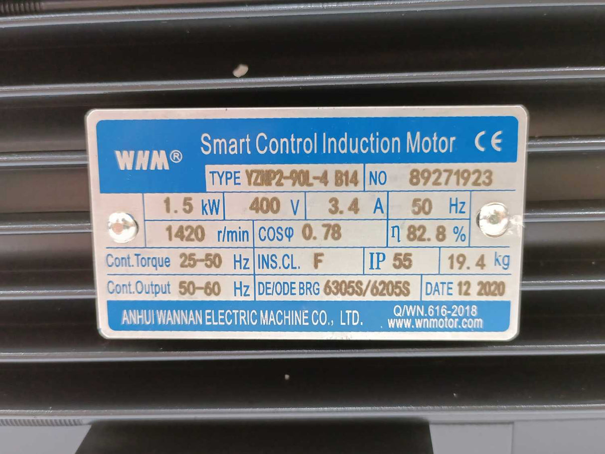 WanNan Electric Machine YZNP2-90L-4 B14 Induction Motor w/ Z2400-1R5G-WN80L