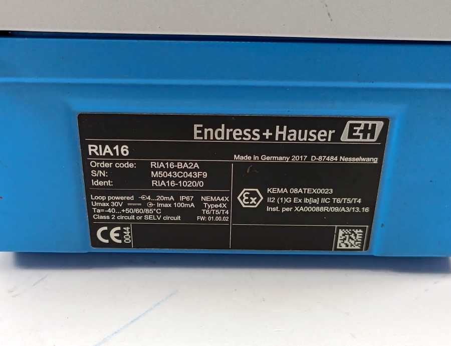 Endress+Hauser RIA16-BA2A process indicator RIA16