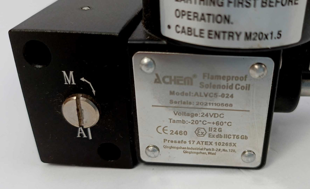 ACHEM ALV310F2C5 Flame-proof solenoid valve, CV:1.40, 2-8bar w/ Coil ALV5-024