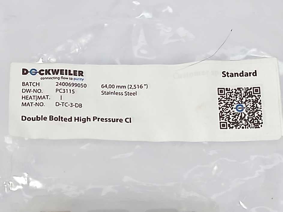 DOCKWEILER 2400699050 PC3115, Double Bolted High Pressure Cl Type - Clamp
