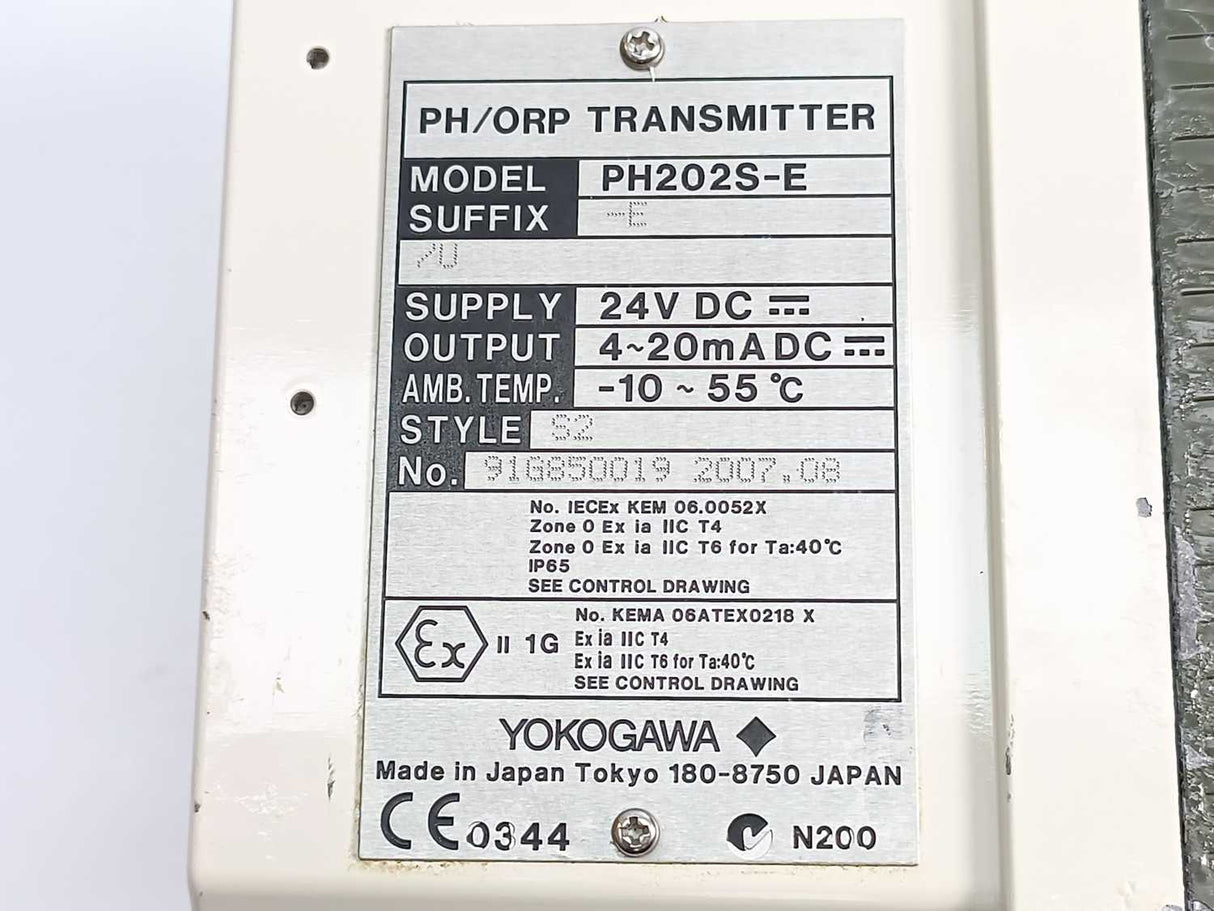 Yokogawa PH202S-E-E/U PH/ORP Transmitter