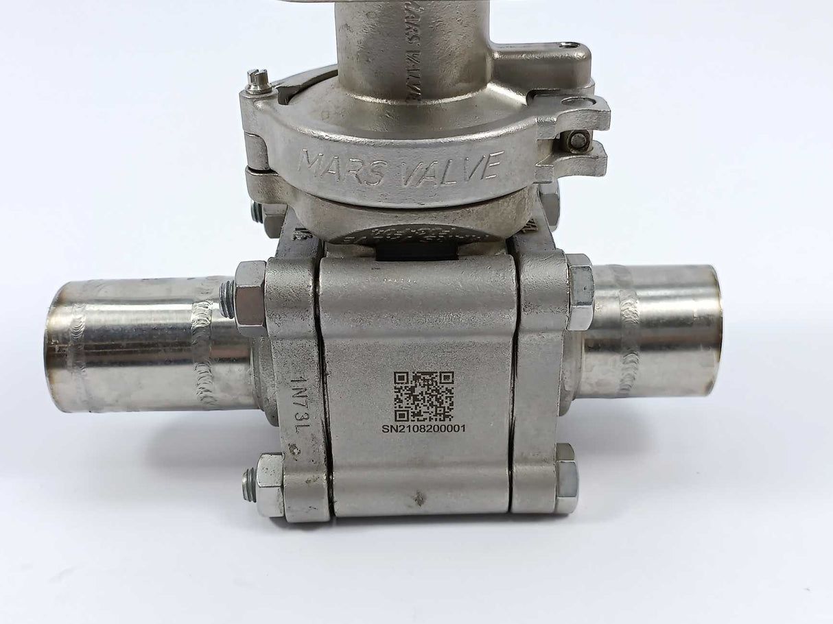 Mars Valve 83SN-2ADET 11/2" FB Ball Valve, PN63, 1.4409 PTFE, SN:2108200001
