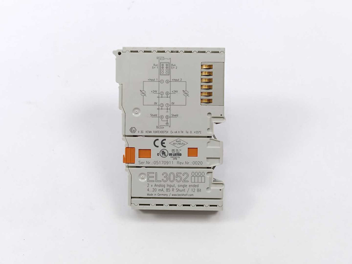 Beckhoff EL3052 EtherCAT Terminal, 2-channel analog input