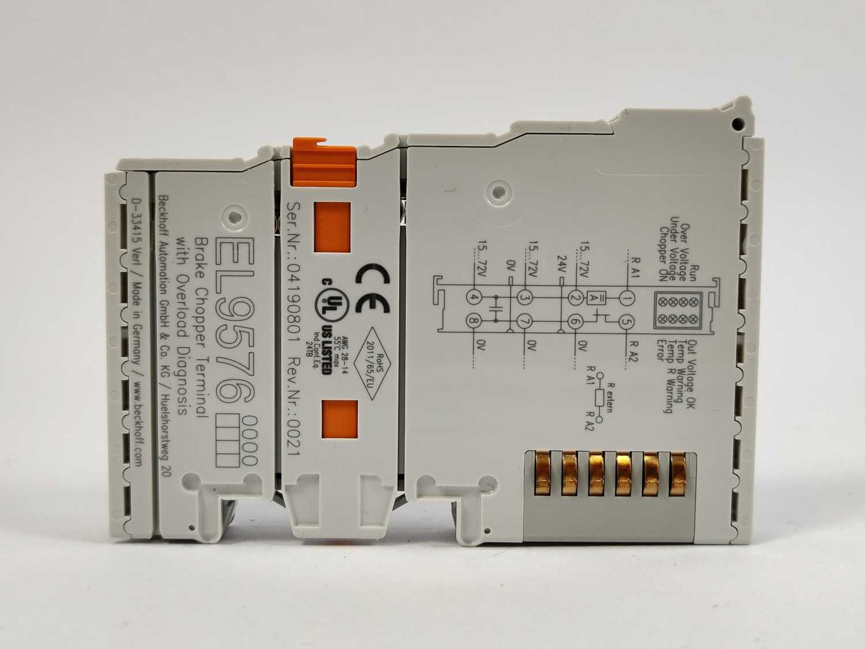 Beckhoff EL9576 Brake Chopper Terminal with EtherCAT connection