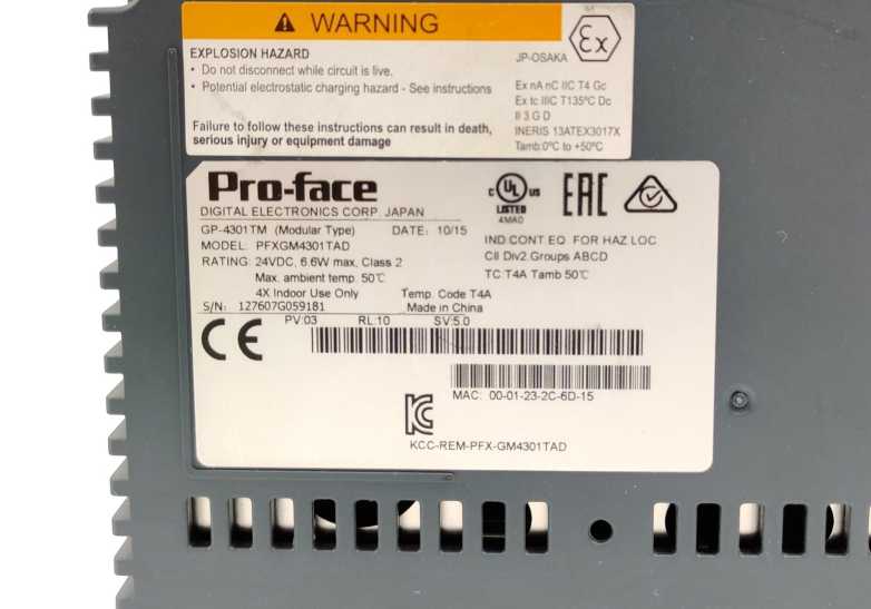 Pro-Face PFXGM4301TAD GP-4301TM Modular Type