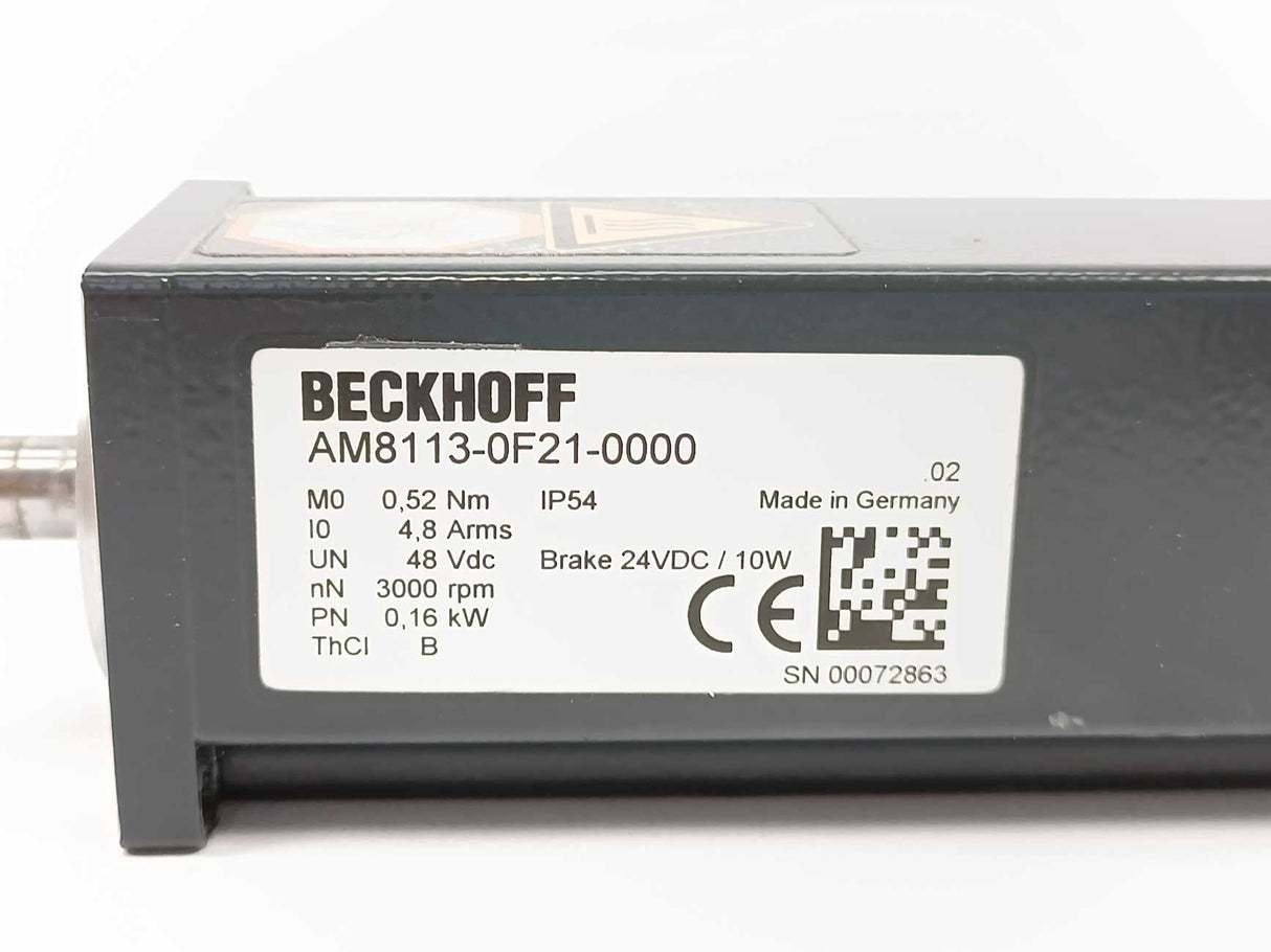 Beckhoff AM8113-0F21-0000 48Vdc, 0,16kW Servo Motor