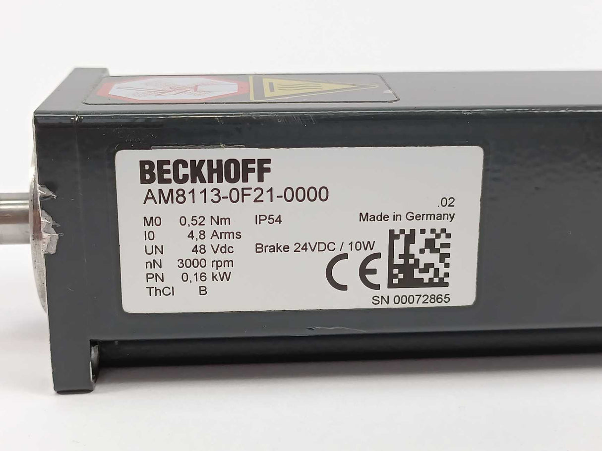 Beckhoff AM8113-0F21-0000 48Vdc, 0,16kW Servo Motor