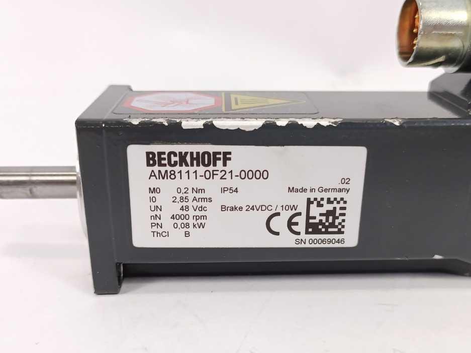 Beckhoff AM8111-0F21-0000 48Vdc, 0,08kW Servo Motor