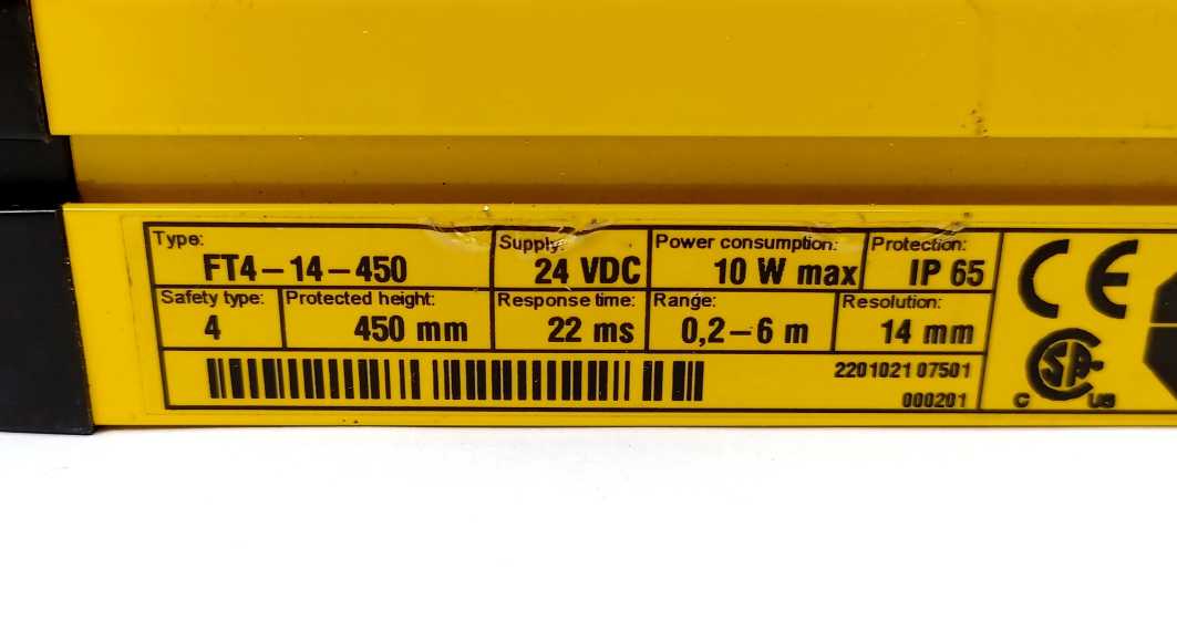 Jokab Safety FT4-14-450 w/ FR4-14-450 Light Curtain Transmitter & Receiver