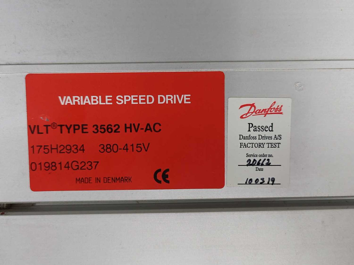 Danfoss 175H2934 VLT 3562 HV-AC Variable Speed Drive 380-415V