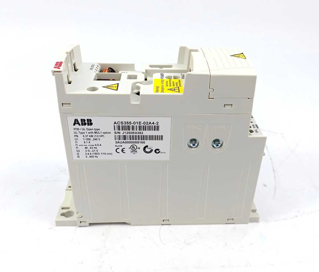 ABB 3AUA0000058166 ACS355-01E-02A4-2 Drive Module Pn 0.37 kW, 2.4 A
