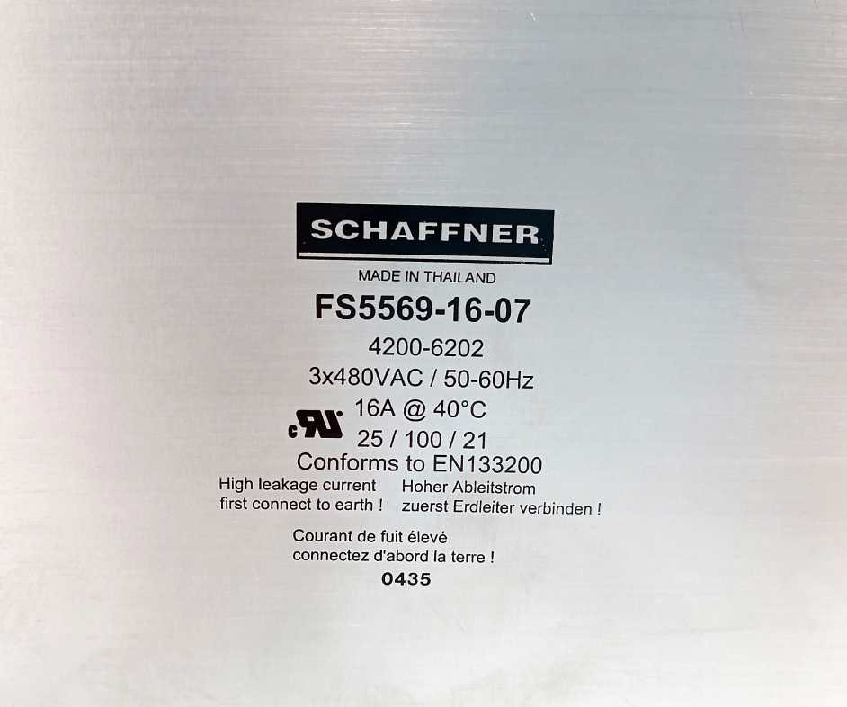 SCHAFFNER FS5569-16-07 4200-6202 RFI Noise Filter